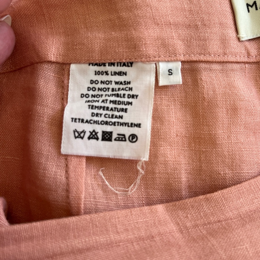 Mansur Gavriel Blush Linen Trousers - Picture 3 of 5
